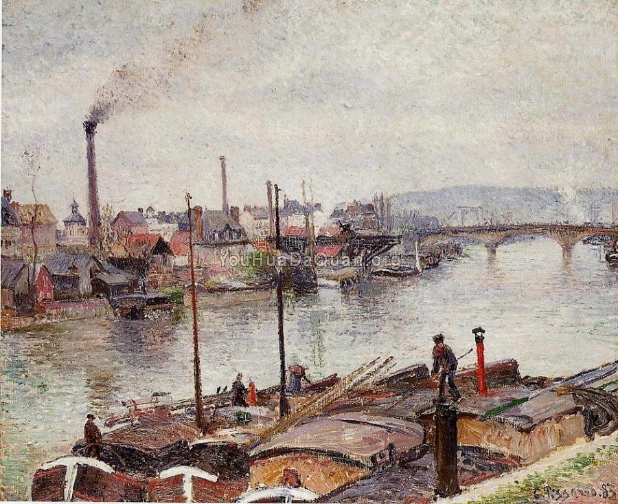 The Port of Rouen - 卡米耶·毕沙罗